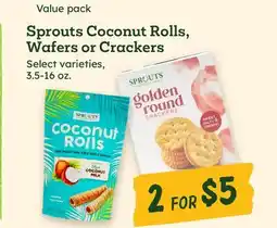 Sprouts Farmers Market Sprouts Coconut Rolls, Wafers or Crackers offer