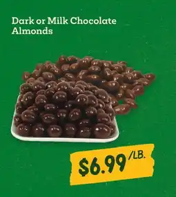 Sprouts Farmers Market Dark or Milk Chocolate Almonds offer