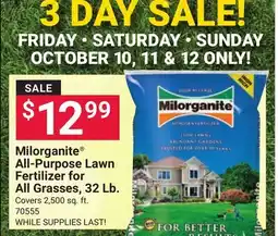 Ace Hardware Milorganite All-Purpose Lawn Fertilizer for All Grasses, 32 Lb offer