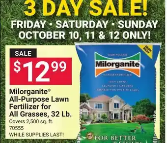 Ace Hardware Milorganite All-Purpose Lawn Fertilizer for All Grasses, 32 Lb offer