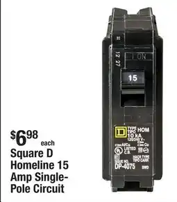 The Home Depot Square D Homeline 15 Amp Single-Pole Circuit Breaker(HOM115CP) offer