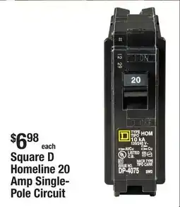 The Home Depot Square D Homeline 20 Amp Single-Pole Circuit Breaker(HOM120CP) offer