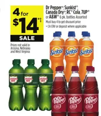 Dollar General Dr Pepper , Sunkist , Canada Dry , RC Cola, 7UP or A & W offer