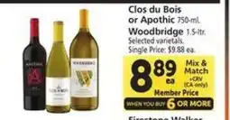 Safeway Clos du Bois or Apothic offer