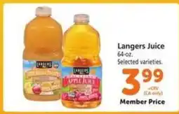 Safeway Langers Juice offer