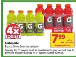 Safeway Gatorade offer