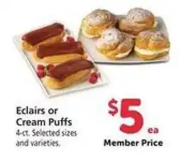 Safeway Eclairs or Cream Puffs offer