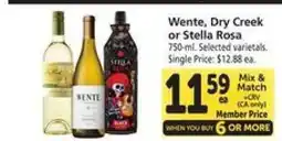 Safeway Wente, Dry Creek or Stella Rosa offer