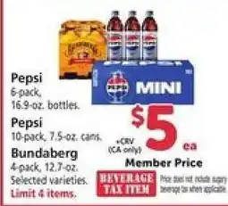 Safeway Pepsi/Bundaberg offer