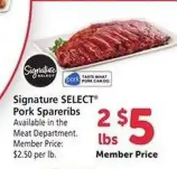 Safeway Signature SELECT Pork Spareribs offer