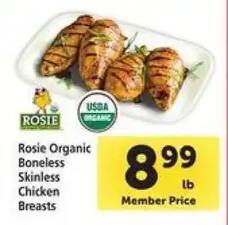 Safeway Rosie Organic Boneless Skinless Chicken Breasts offer
