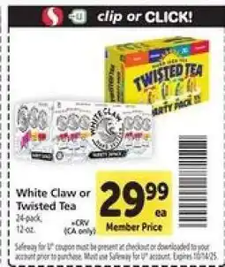 Safeway White Claw or Twisted Tea offer