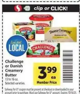 Safeway Challenge or Danish Creamery Butter offer