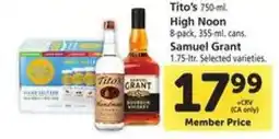 Safeway Tito's, High Noon, Samuel Grant offer