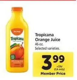 Safeway Tropicana Orange Juice offer