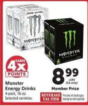 Safeway Monster Energy Drinks offer