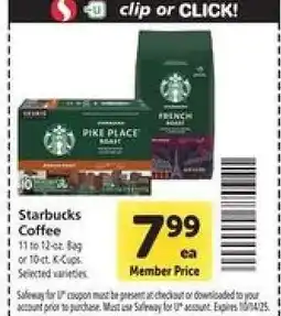 Safeway Starbucks Coffee offer