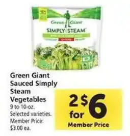 Safeway Green Giant Sauced Simply Steam Vegetables offer