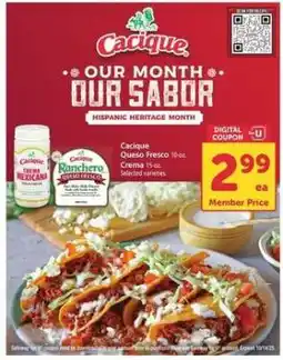 Safeway Cacique Queso Fresco or Crema offer