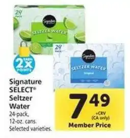 Safeway Signature SELECT Seltzer Water offer