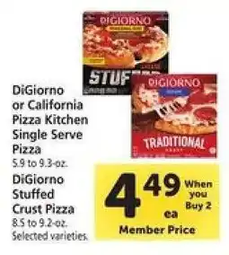 Safeway DiGiorno or California Pizza Kitchen Single Serve Pizza offer