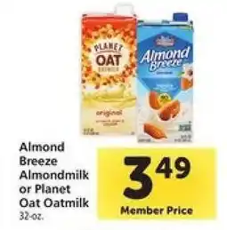 Safeway Almond Breeze Almondmilk or Planet Oat Oatmilk offer