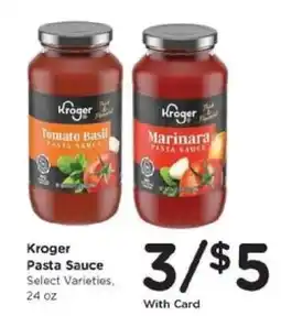 Kroger Kroger Pasta Sauce offer