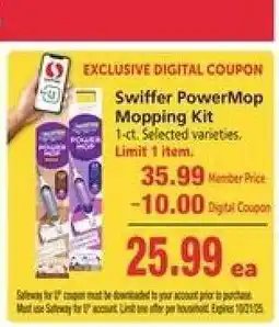 Safeway Swiffer PowerMop Mopping Kit offer