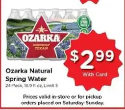 Kroger Ozarka Natural Spring Water offer
