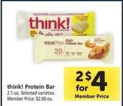 Safeway Think! Protein Bar offer