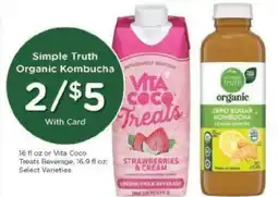 Kroger Simple Truth Organic Kombucha or Vita Coco Treats Beverage offer