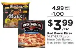Kroger Red Baron Pizza or Nissin Geki Ramen offer
