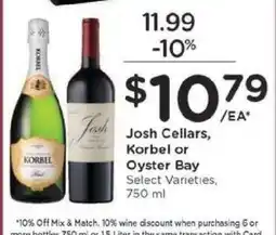Kroger Josh Cellars, Korbel or Oyster Bay offer