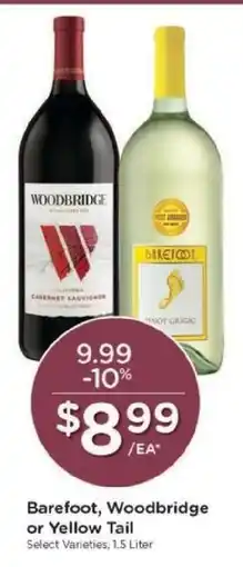 Kroger Barefoot, Woodbridge or Yellow Tail offer