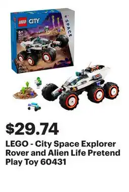 Best Buy LEGO - City Space Explorer Rover and Alien Life Pretend Play Toy 60431 offer