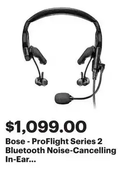 Best Buy Bose - ProFlight Series 2 Bluetooth Noise-Cancelling In-Ear Aviation Headset with Dual Plug - Black offer