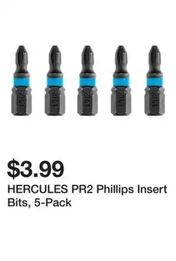 Harbor Freight Tools HERCULES PR2 Phillips Insert Bits, 5-Pack offer
