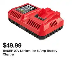 Harbor Freight Tools BAUER 20V Lithium-Ion 8 Amp Battery Charger offer