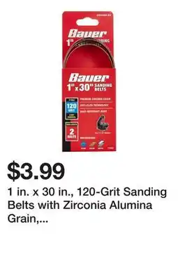 Harbor Freight Tools 1 in. x 30 in., 120-Grit Sanding Belts with Zirconia Alumina Grain, 2-Pack offer