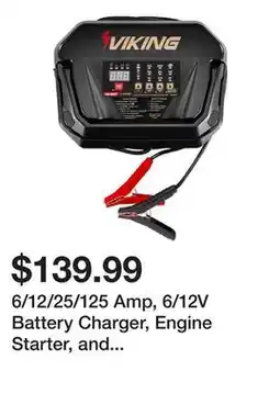 Harbor Freight Tools 6/12/25/125 Amp, 6/12V Battery Charger, Engine Starter, and Alternator Tester offer