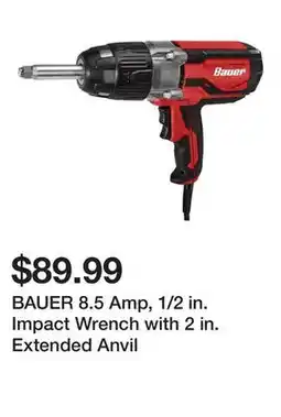 Harbor Freight Tools BAUER 8.5 Amp, 1/2 in. Impact Wrench with 2 in. Extended Anvil offer