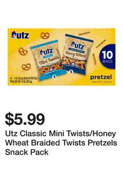 Wegmans Utz Classic Mini Twists/Honey Wheat Braided Twists Pretzels Snack Pack offer