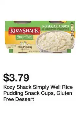 Wegmans Kozy Shack Simply Well Rice Pudding Snack Cups, Gluten Free Dessert offer