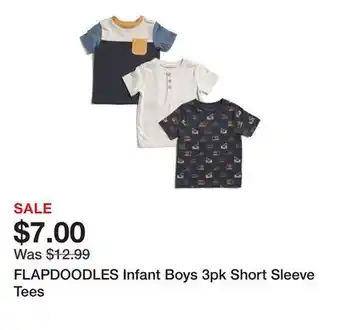 Marshalls FLAPDOODLES Infant Boys 3pk Short Sleeve Tees offer