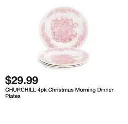 Marshalls CHURCHILL 4pk Christmas Morning Dinner Plates offer