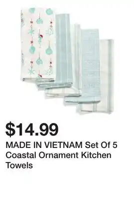 Marshalls MADE IN VIETNAM Set Of 5 Coastal Ornament Kitchen Towels offer