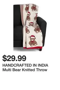 Marshalls HANDCRAFTED IN INDIA Multi Bear Knitted Throw offer