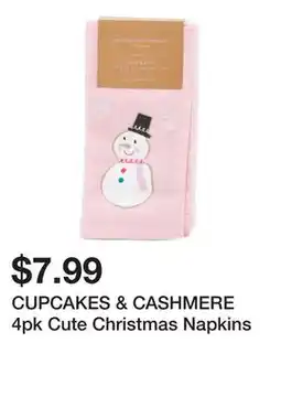Marshalls CUPCAKES & CASHMERE 4pk Cute Christmas Napkins offer