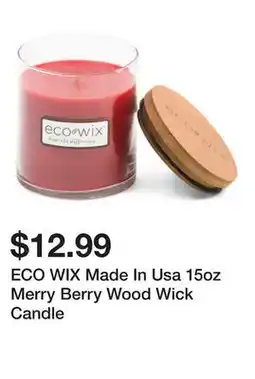 Marshalls ECO WIX Made In Usa 15oz Merry Berry Wood Wick Candle offer