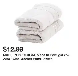 Marshalls MADE IN PORTUGAL Made In Portugal 2pk Zero Twist Crochet Hand Towels offer